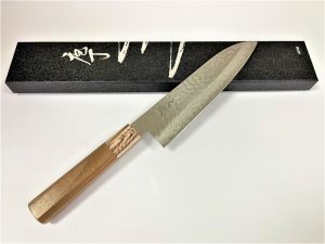 Dao Yasuda KOTETSU Santoku 180mm VG10 Walnut Handle, Plastic Bolster