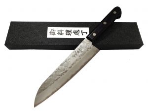 Dao cắt Sakon Ginga Santoku 3 lớp tay cầm nâu