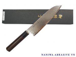 Dao cắt ZA18 Damascus Santoku 69 lớp  thép VG-10 180mm