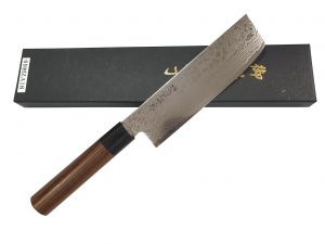 Dao cắt ZA18 Damascus Utsuba 69 lớp  thép VG-10 165mm